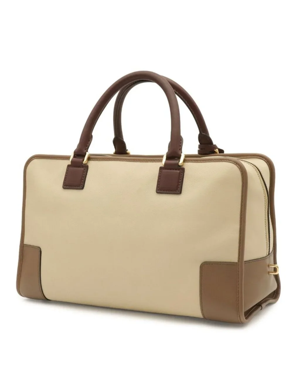 Loewe Amazona 36 Anagram Mini Boston Bag Tricolor Leather Beige Mocha Brown